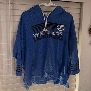 3/4 sleeve faded blue lightning hoodie